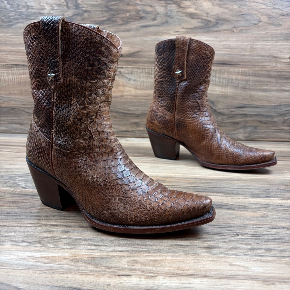Idyllwind Brazen Womens 8.5 Python Snake Print 7.5" Western Boots Brown